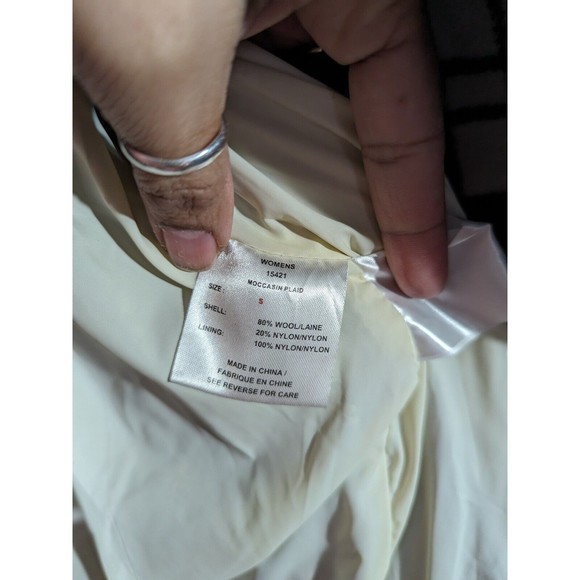 Woolrich Black White Plaid Peacoat Jacket Preppy Wool Blend Women Size S - Picture 10 of 10